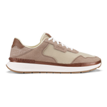 Koke sneaker in ecru and taupe grey with mesh and suede panels, white midsole, and brown rubber outsole.